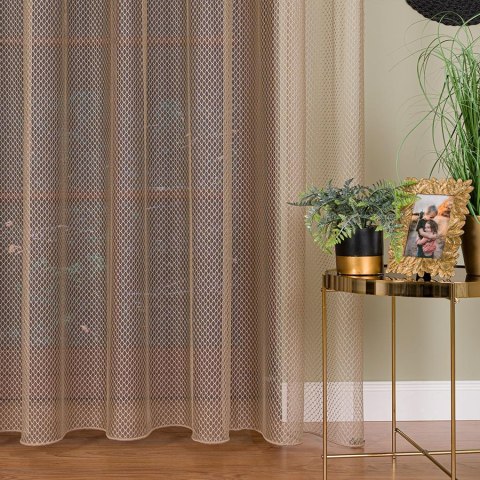 Firanka fantazyjna z ołowianką na metry 475033 wysokość 300 cm kolor ciemny beżowy