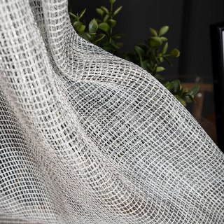 MALIA Firana fantazyjna z ołowianką, wysokość 300cm, kolor 006 szary 578039/OLO/006/000300/1