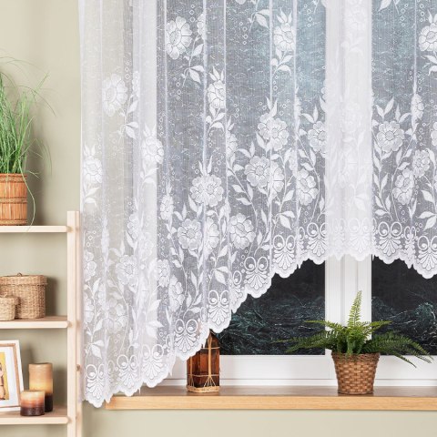 MONIKA Firanka żakardowa gotowa, szerokość 300 x wysokość 160cm, kolor 001 biały 107284/FBL/001/300160/1