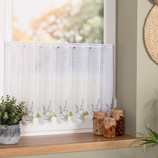 Zazdrostka haftowana panelowa na batyście, wysokość 60cm, kolor 001 biały 034826/420/001/000060/1