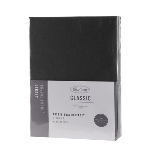 PRZEŚCIERADŁO JERSEY3 140 X 200 X 30 CM CZARNY