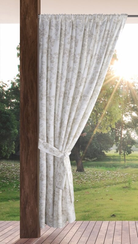 ZASŁONA GOTOWA GARDEN 12 NA TAŚMIE 155 X 200 CM KREMOWY