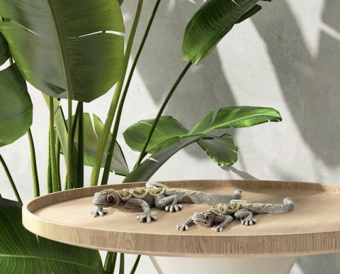 FIGURKA DEKORACYJNA GATOS 25 X 11 X 5 CM SREBRNY