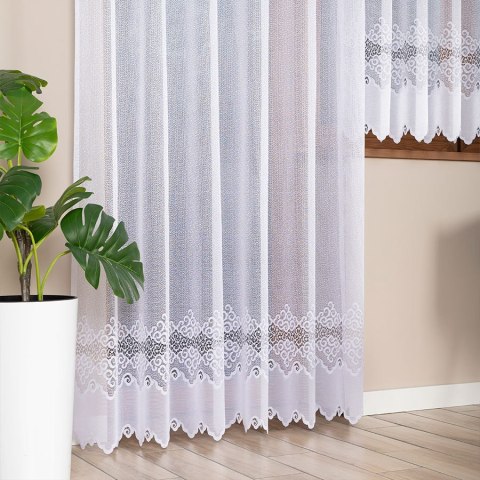 MODESTA Firanka żakardowa gotowa, szerokość 200 x wysokość 250cm, kolor 001 biały 017173/FBP/001/200250/1