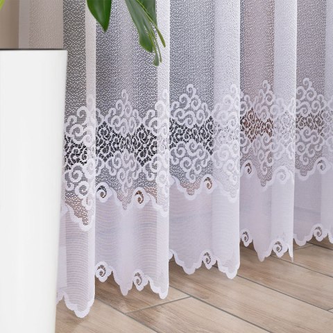 MODESTA Firanka żakardowa gotowa, szerokość 200 x wysokość 250cm, kolor 001 biały 017173/FBP/001/200250/1