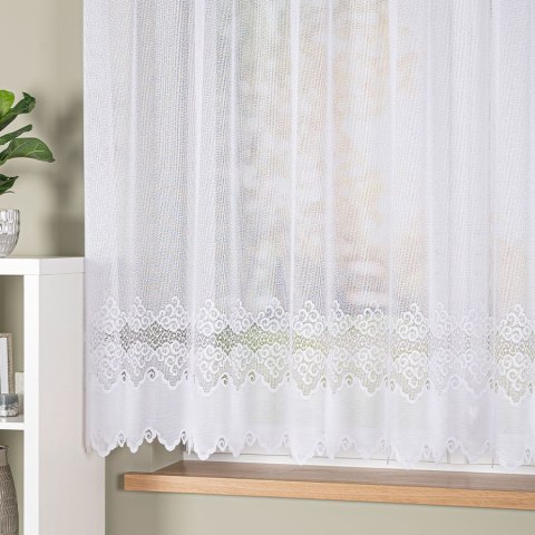 MODESTA Firanka żakardowa gotowa, szerokość 300 x wysokość 160cm, kolor 001 biały 017173/FBP/001/300160/1