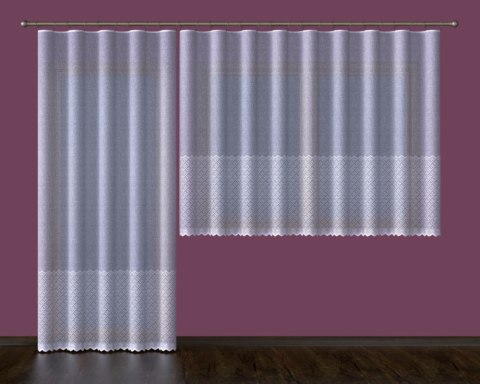 ERYKA Firanka żakardowa gotowa, szerokość 150 x wysokość 250cm, kolor biały 001 702009/000/001/000506/1