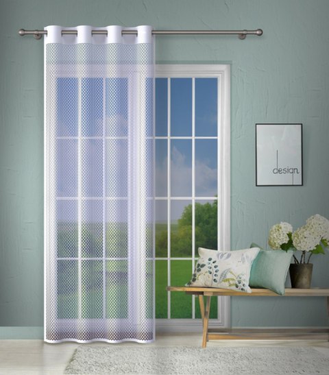 Firanka żakardowa gotowa, szerokość 140 x wysokość 250cm, kolor biały 001 465023/000/401/000813/1