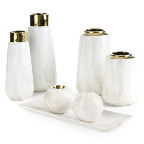 WAZON DEKORACYJNY ALIANA (03) 14 X 14 X 31 CM BEŻOWY