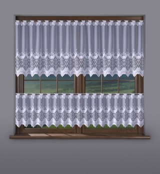 Zazdrostka żakardowa pasowa, wysokość 70cm, kolor biały 001 761021/000/001/000070/1