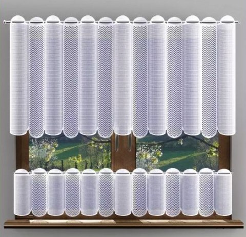 Zazdrostka żakardowa po całości, wysokość 40cm, kolor biały 001 681008/000/001/000040/1