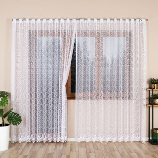 BOGUMIŁA Firanka żakardowa gotowa, szerokość 300 x wysokość 250cm, kolor 001 biały 004542/FBP/001/300250/1