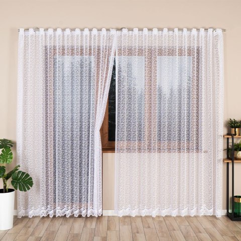 BOGUMIŁA Firanka żakardowa gotowa, szerokość 300 x wysokość 250cm, kolor 001 biały 004542/FBP/001/300250/1