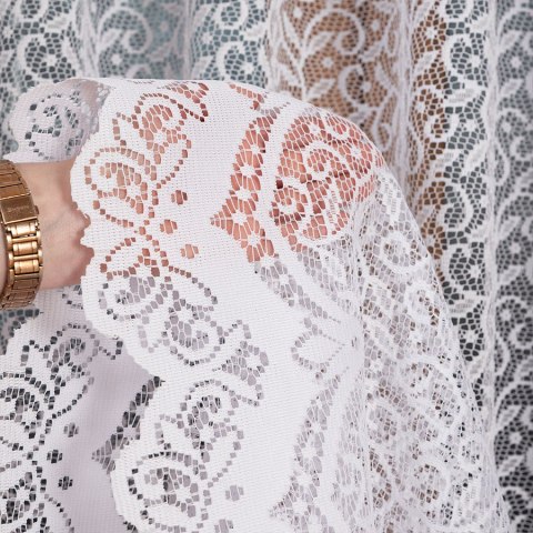 BOGUMIŁA Firanka żakardowa gotowa, szerokość 300 x wysokość 250cm, kolor 001 biały 004542/FBP/001/300250/1