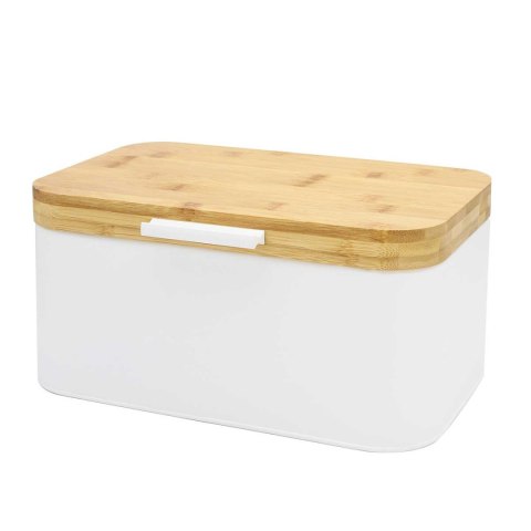 CHLEBAK STALOWY Z DREWNIANĄ POKRYWĄ 4260 BIAŁY