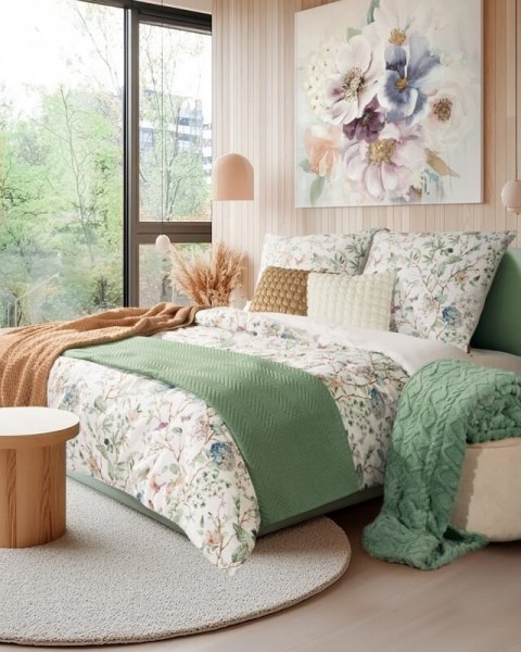 KOMPLET POŚCIELI SATYNOWEJ SPRING 56 140 X 200 CM ZIELONY