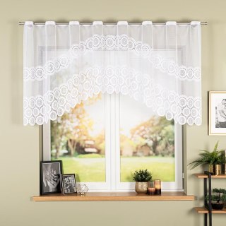 MALWINA Firanka żakardowa gotowa, szerokość 250 x wysokość 100cm, kolor 001 biały 018535/FBL/001/250100/1