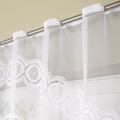 MALWINA Firanka żakardowa gotowa, szerokość 250 x wysokość 100cm, kolor 001 biały 018535/FBL/001/250100/1