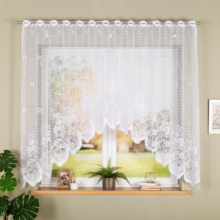 SARA Firanka żakardowa gotowa, szerokość 300 x wysokość 160cm, kolor 001 biały 044330/FBL/001/300160/1