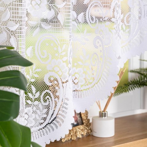 SARA Firanka żakardowa gotowa, szerokość 300 x wysokość 160cm, kolor 001 biały 044330/FBL/001/300160/1