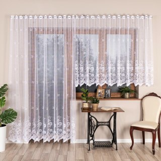 SARA Firanka żakardowa gotowa, szerokość 300 x wysokość 250cm, kolor 001 biały 044330/FBP/001/300250/1