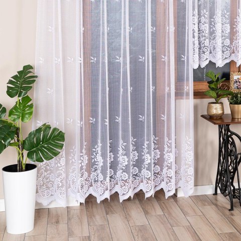 SARA Firanka żakardowa gotowa, szerokość 300 x wysokość 250cm, kolor 001 biały 044330/FBP/001/300250/1