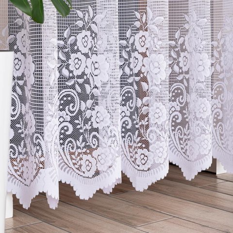 SARA Firanka żakardowa gotowa, szerokość 300 x wysokość 250cm, kolor 001 biały 044330/FBP/001/300250/1