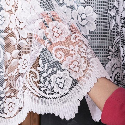 SARA Firanka żakardowa gotowa, szerokość 300 x wysokość 250cm, kolor 001 biały 044330/FBP/001/300250/1