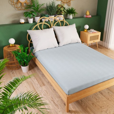 DREAMY PREMIUM Prześcieradło jersey z gumką, szerokość 90 x wysokość 200cm, kolor 015 niebieski 100033/JEG/015/090200/1