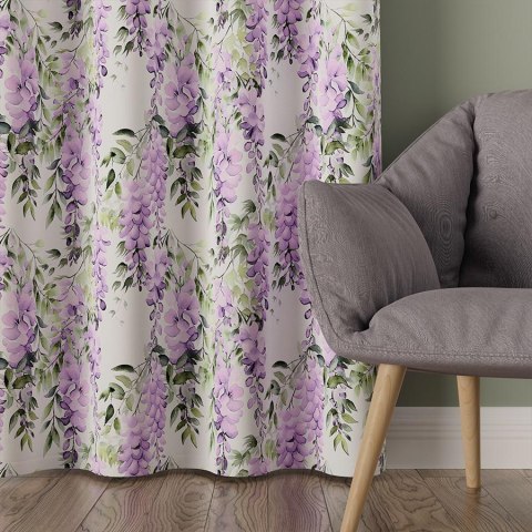 WISTERIA Tkanina dekoracyjna typu MILAS, szerokość 165cm, kolor 001 biały D00309/MIL/001/165000/1