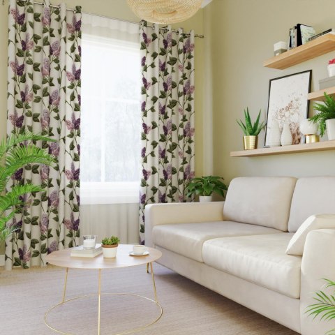 WYSZYWANE KWIATY BZU Tkanina dekoracyjna typu MILAS, szerokość 165cm, kolor 001 biały D00327/MIL/001/165000/1