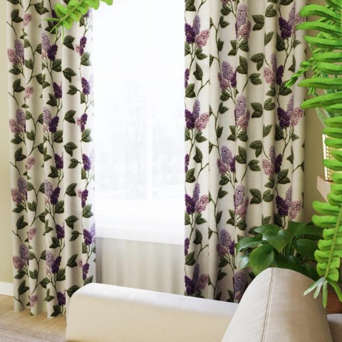 WYSZYWANE KWIATY BZU Tkanina dekoracyjna typu MILAS, szerokość 165cm, kolor 001 biały D00327/MIL/001/165000/1