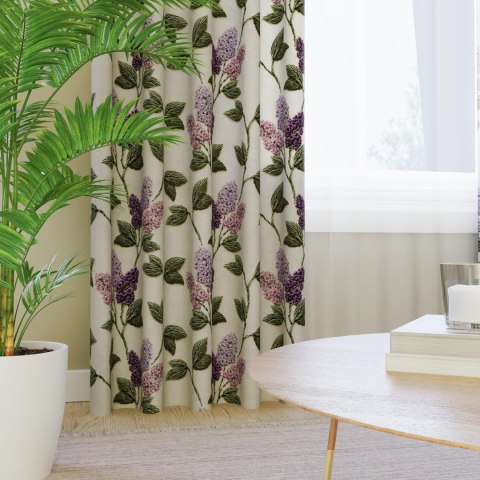 WYSZYWANE KWIATY BZU Tkanina dekoracyjna typu MILAS, szerokość 165cm, kolor 001 biały D00327/MIL/001/165000/1