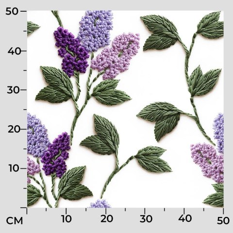 WYSZYWANE KWIATY BZU Tkanina dekoracyjna typu MILAS, szerokość 165cm, kolor 001 biały D00327/MIL/001/165000/1