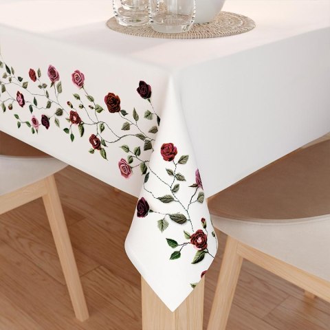 WYSZYWANE RÓŻYCZKI Tkanina dekoracyjna NINA WODOODPORNA, 160cm, kolor 001 biały D00326/NIW/001/160000/1