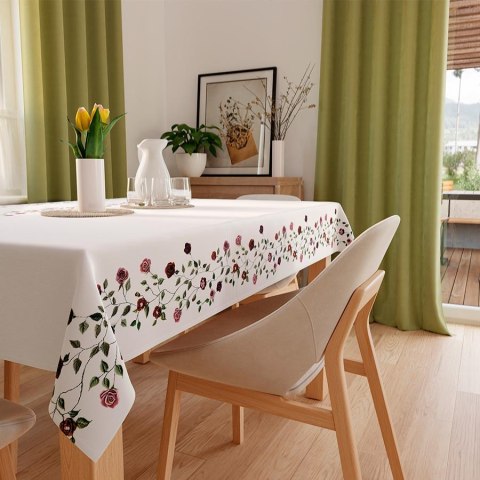 WYSZYWANE RÓŻYCZKI Tkanina dekoracyjna NINA WODOODPORNA, 160cm, kolor 001 biały D00326/NIW/001/160000/1