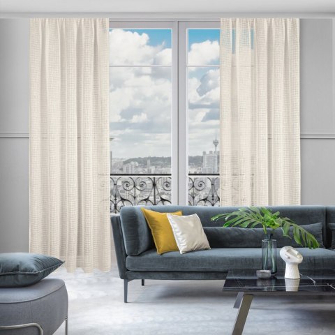 ZASŁONA GOTOWA NADIN NA TAŚMIE 140 X 270 CM NATURALNY