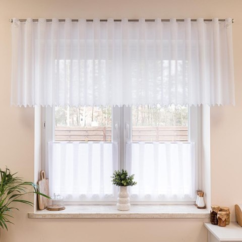 Zazdrostka żakardowa z samym dołem, wysokość 50cm, kolor 001 biały 361910/000/001/000050/1