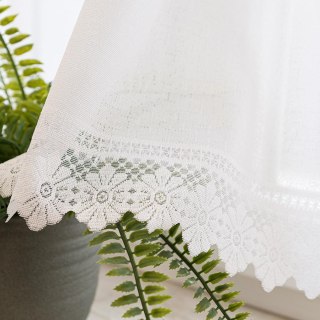 Zazdrostka żakardowa ze wzorem na samym dole, wysokość 50cm, kolor 001 biały 361930/000/001/000050/1