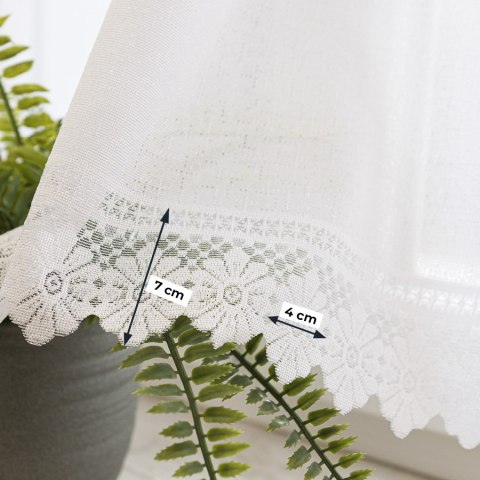 Zazdrostka żakardowa ze wzorem na samym dole, wysokość 50cm, kolor 001 biały 361930/000/001/000050/1