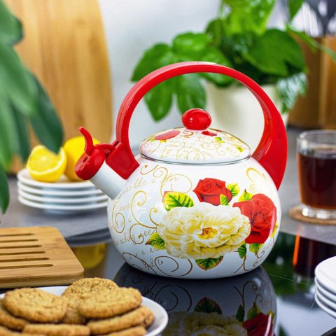 CZAJNIK EMALIOWANY 2L Z GWIZDKIEM KINGHOFF KH-1910