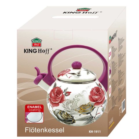 CZAJNIK EMALIOWANY 2L Z GWIZDKIEM KINGHOFF KH-1911