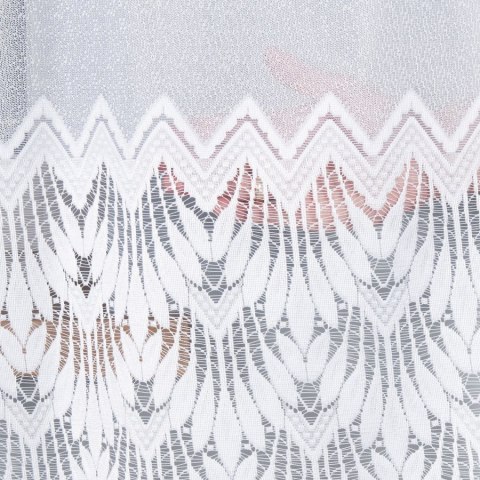 FELICJA Firanka żakardowa gotowa ze wzorem na samym dole, szerokość 600 x wysokość 160cm, kolor 001 biały 018989/FBL/001/600160/