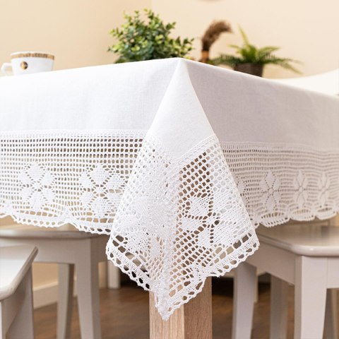 RACHELA Obrus z ażurem, szerokość 140cm x wysokość 220cm, kolor 001 biały 912432/KSP/001/140220/1