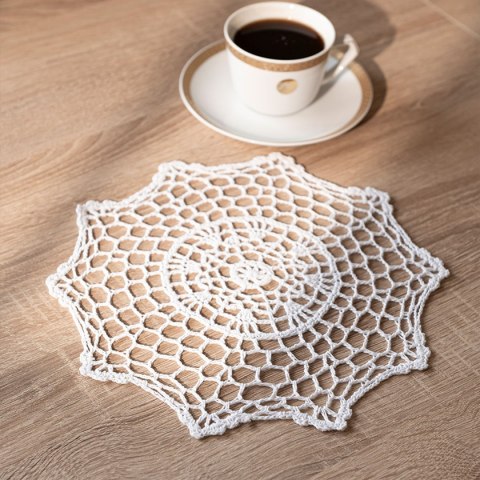 Serweta z ażurem, szerokość 25cm x wysokość 25cm, kolor 001 biały 914166/KSP/001/025025/1