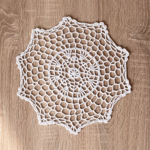 Serweta z ażurem, szerokość 25cm x wysokość 25cm, kolor 001 biały 914166/KSP/001/025025/1