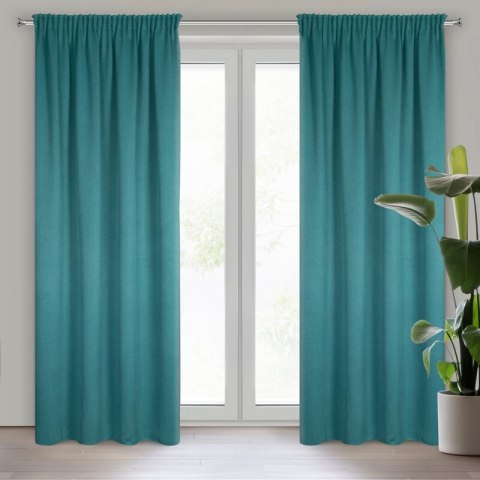 ZASŁONA GOTOWA CARLO NA TAŚMIE 130 X 300 CM CIEMNOTURKUSOWY