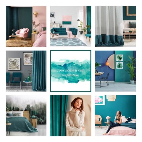 ZASŁONA GOTOWA CARLO NA TAŚMIE 130 X 300 CM CIEMNOTURKUSOWY