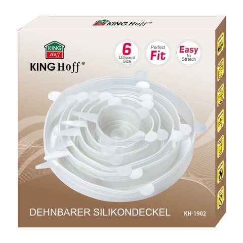 ZESTAW 6 szt. UNIWERSALNYCH POKRYWEK SILIKONOWYCH KINGHOFF KH-1902