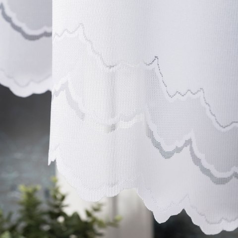 GENOWEFA Firanka żakardowa odpasowana, szerokość 400 x wysokość 100cm, kolor 001 biały 023419/FOL/001/000102/1